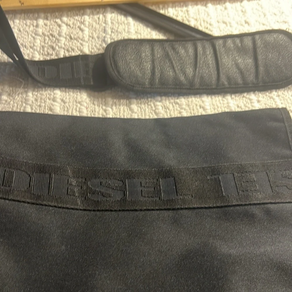 Vintage Y2k Diesel Spare Parts Canvas Messenger Bag size 16”Wide 13” H Black